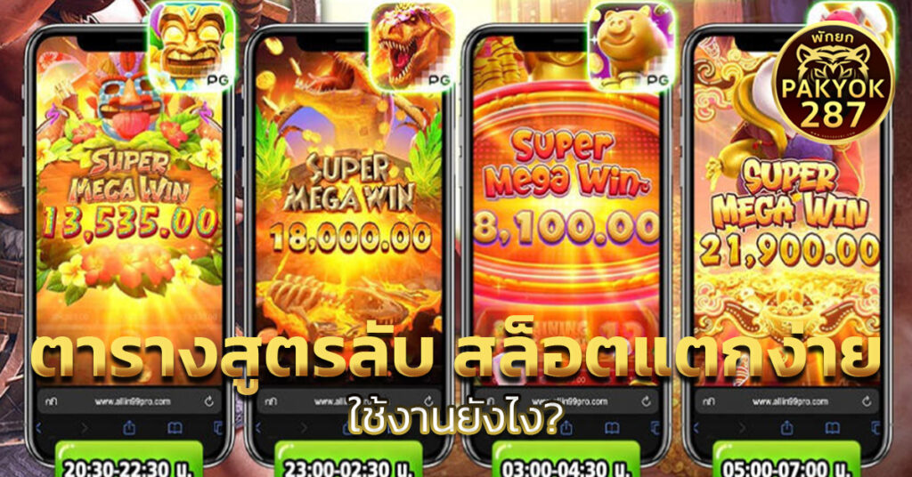 ตารางสูตรลับ สล็อตแตกง่าย