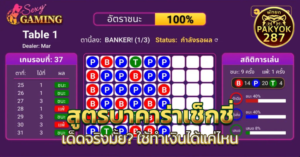 สูตรบาคาร่าเช็กชี่